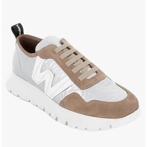 Wonders A-2416 Women's 38/US 7.5 Silver/Taupe Sneaker Comfort Slip On